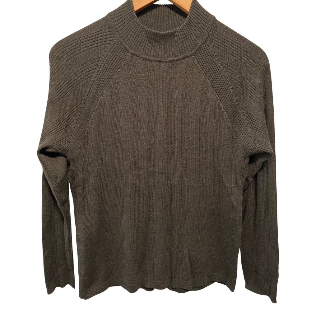 Karen Scott Brown Mock Turtleneck Long Sleeved Sweater Women's Size Medium